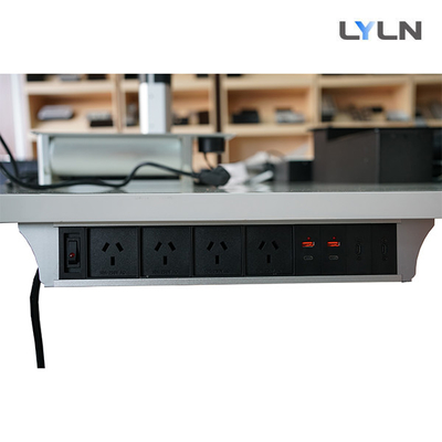 Sandblasted Aluminum Conference Table Socket Mounted Under The Table Edge