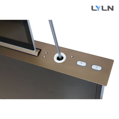 CE Approved Retractable Monitor & 2 Microphones For chairman seat in conference system