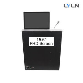 High Sensitive Motorized Retractable 15.6inch FHD Lcd Monitor With Motorized MIC Lifting Synchronously